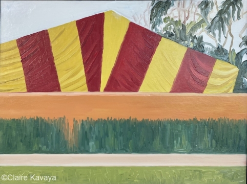 Red and yellow tent