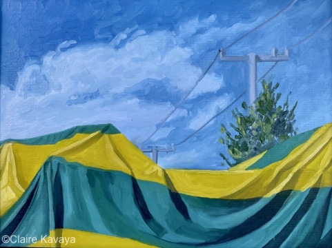 Green and yellow tent